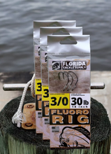 Load image into Gallery viewer, Fluorocarbon Hook Rig – Pre-Tied Saltwater Leader for Live or Cut Bait (3PK)
