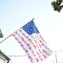 Load image into Gallery viewer, Sportsman Flag - American Red, White, &amp; Blue - Deer, Duck, Fish Fleur-de-lis Design
