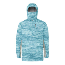 Load image into Gallery viewer, Sportsman Light Blue Camo Quarter Zip Fishing Hoodie with Built In Face Mask
