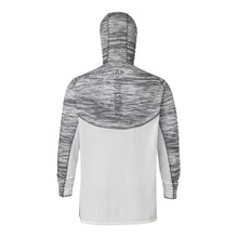 Load image into Gallery viewer, Sportsman Grey &amp; White Camo Quarter Zip Fishing Hoodie with Built In Face Mask
