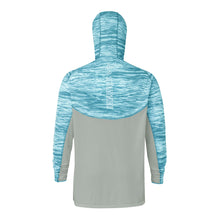 Load image into Gallery viewer, Sportsman Light Blue Camo/Grey Quarter Zip Fishing Hoodie with Built In Face Mask
